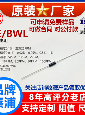 EE1/10标准无感高精度采样0.1％精密电阻1/4W36R39R40R45R47R欧 B