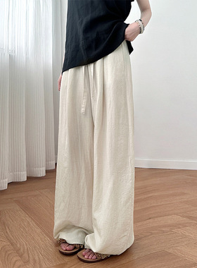 【YUXI玉惜】老钱风莱赛尔天丝亚麻弯刀裤