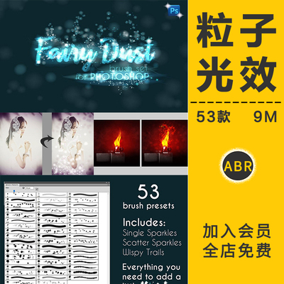 星光粒子光效画笔刷亮片斑点闪烁影楼夜景唯美梦幻浪漫光晕PS素材