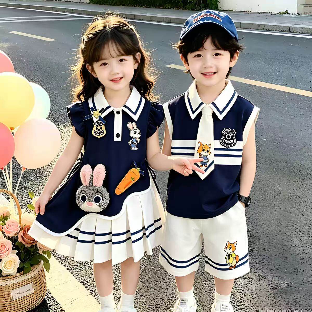 夏季女童疯狂动物城兔子警官裙