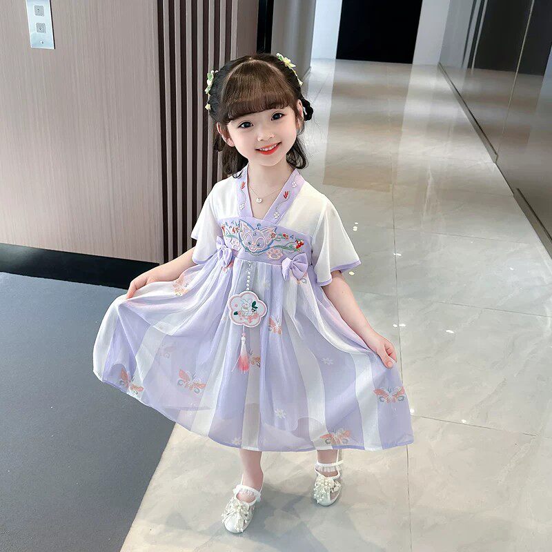 女童汉服连衣裙夏2026新款儿童唐装超仙中国风公主裙夏款古风裙子