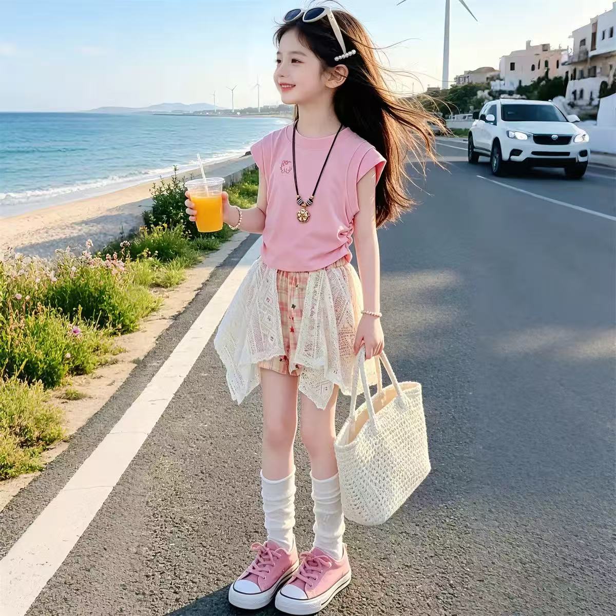 女童夏季短袖两件套2026新款