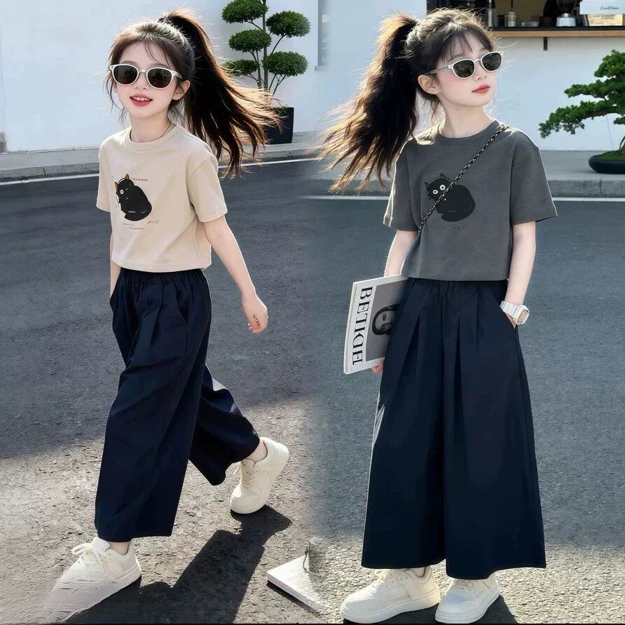 女童2026新款夏季短袖裙裤套装