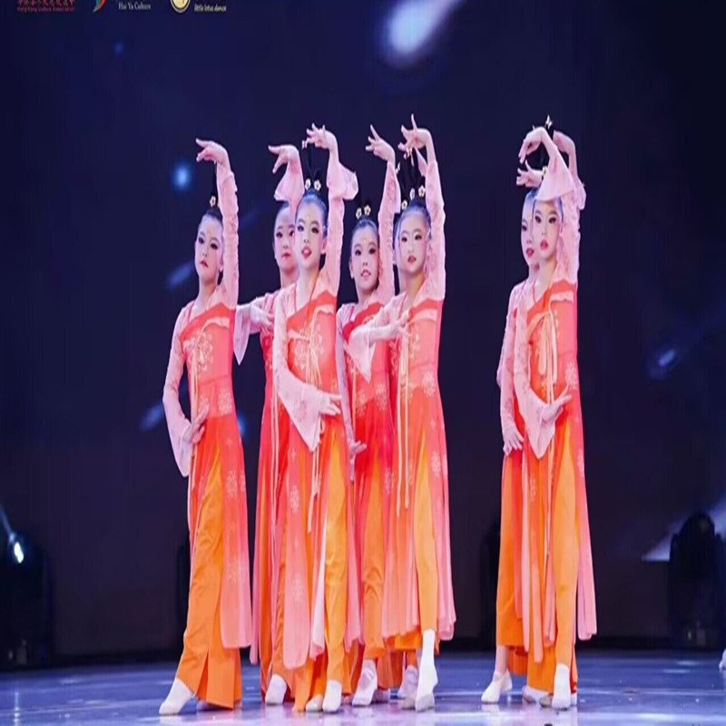 梦回醉九州儿童舞蹈服古典舞演出服飘逸身韵纱衣练功服齐胸襦裙女