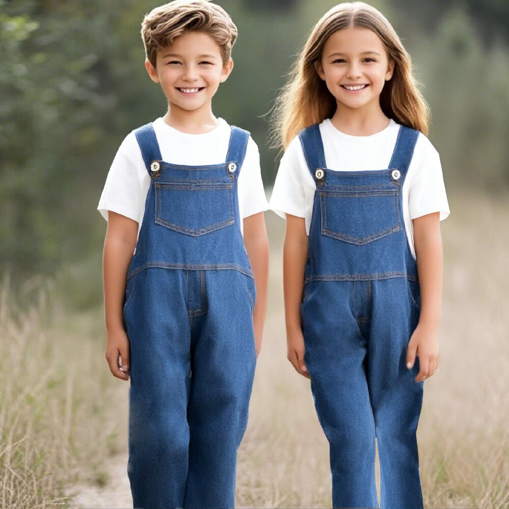 幼儿园毕业照服装六一儿童小学生夏季班服牛仔背带裤啦啦队演出服