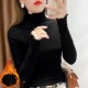 加厚上衣潮 女半高领内搭洋气女士网纱长袖 2025新款 加绒蕾丝打底衫