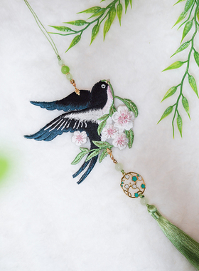 春璃原创【春燕禁步】中国风绿色长流苏腰佩挂饰禁步压襟汉服配饰