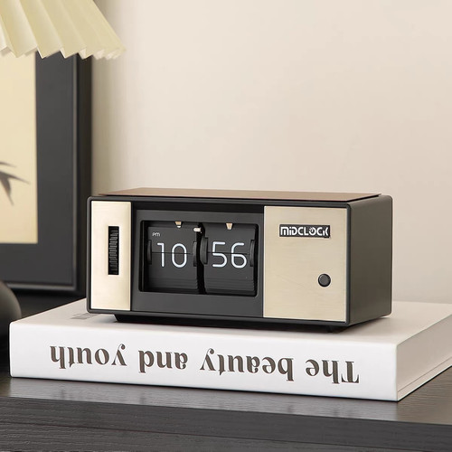 桌面小摆钟盒子翻页时钟家用迷你座钟日式复古极简Ins风简约网红