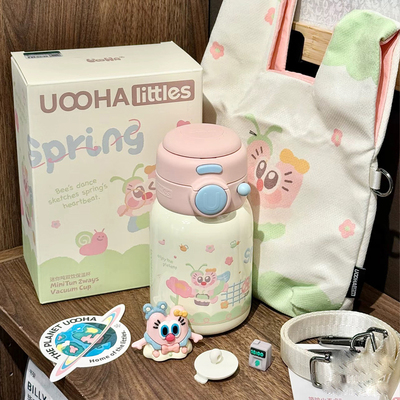 uooha保温杯儿童高颜值吸管水杯