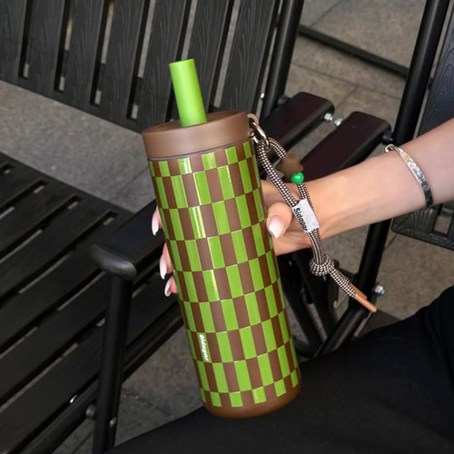 世大家吸管保温杯女生高颜值陶瓷内胆水杯2026新款便携车载杯子