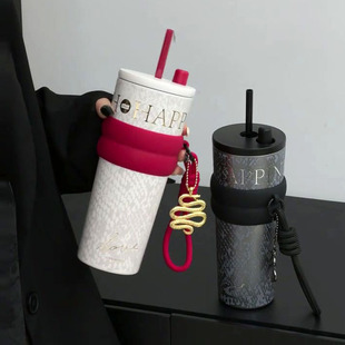 世大家蛇年保温杯女生精致高颜值吸管水杯高档生日礼物送礼杯子