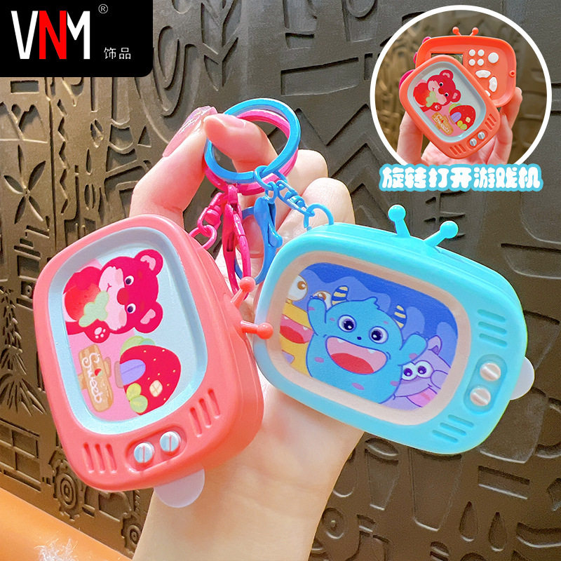 创意经典迷你掌上电视机俄罗斯方块怀旧游戏机钥匙扣链挂件小礼品