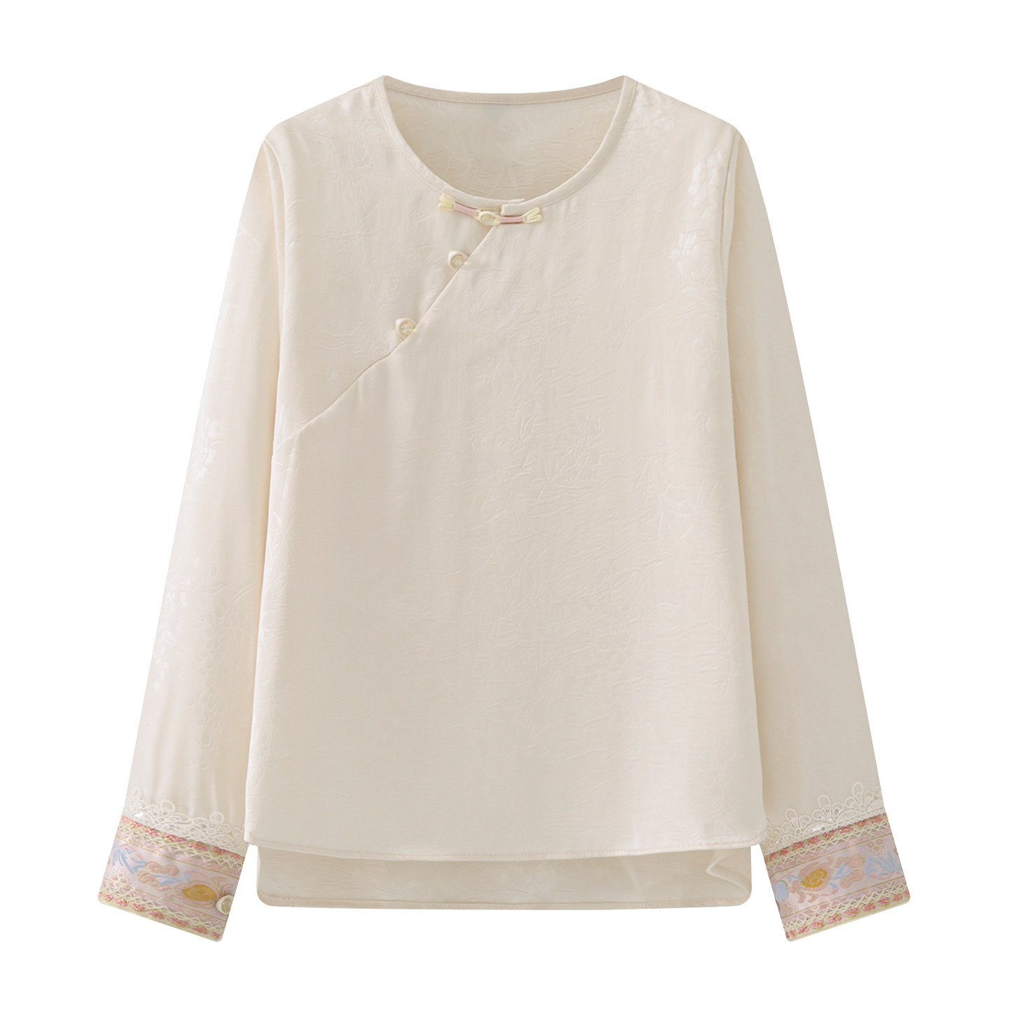 艾格新中式提花打底衬衫女图片