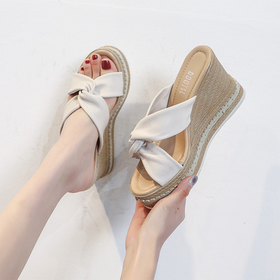 坡跟拖鞋女夏外穿时尚厚底凉拖