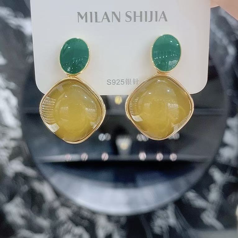 港风小众设计款复古耳坠925银针