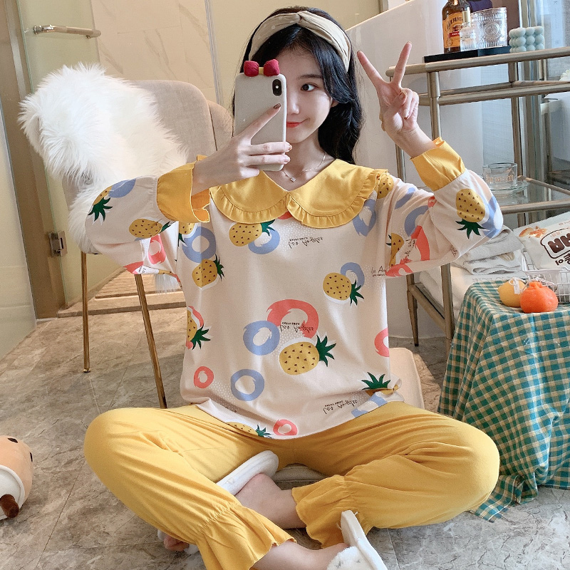 New spring long sleeve combed cotton housewear set