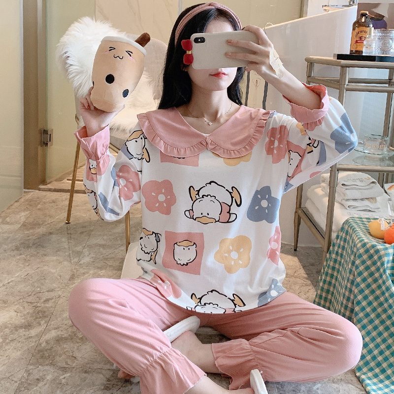 New spring long sleeve combed cotton housewear set