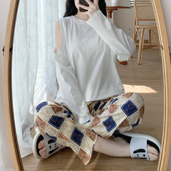 Aishang real pajamas new spring long sleeve cotton home suit