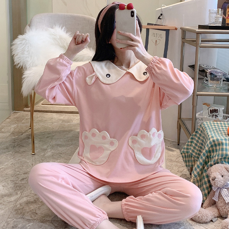 New spring long sleeve combed cotton housewear set