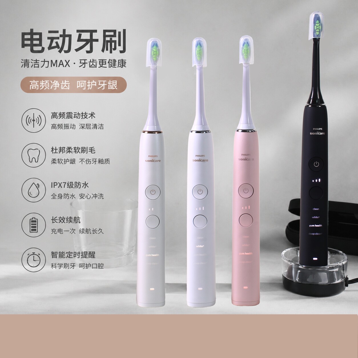 New original genuine Philips electric toothbrush diamond 9 series HX9911 HX9912 couple model sonic intelligence