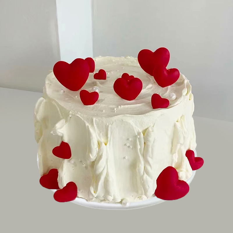 蛋糕模型仿真2023新款网红简约生日爱心流行可定制假橱窗样品展示