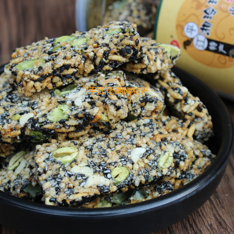 平江特产湘玲玲芝麻丸糯米炒米瓶装袋装香脆湖南办公室零食品小吃