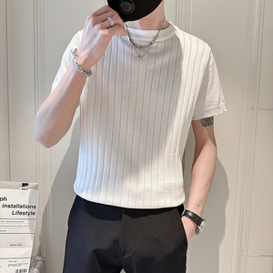 高级感冰丝T恤男ins夏季2023新款男装上衣服75005-P58控78图片