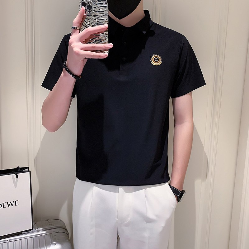 主推-冰丝无痕POLO衫男士短袖T恤新款男装潮流PL88-P55控78,男装Polo衫,星座301B-1