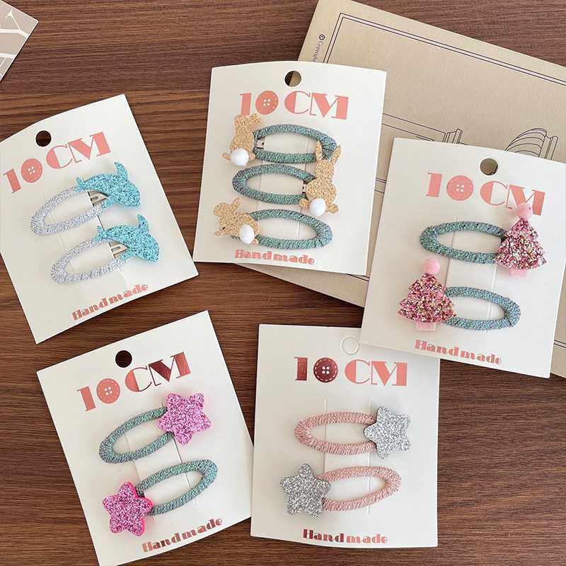 新款公主风亮片星星舞蹈鞋卡通可爱对装夹流海夹头饰发饰