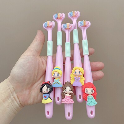公主儿童牙刷三面3d立软毛牙刷3到6一12岁小孩清洁内侧宝宝牙刷