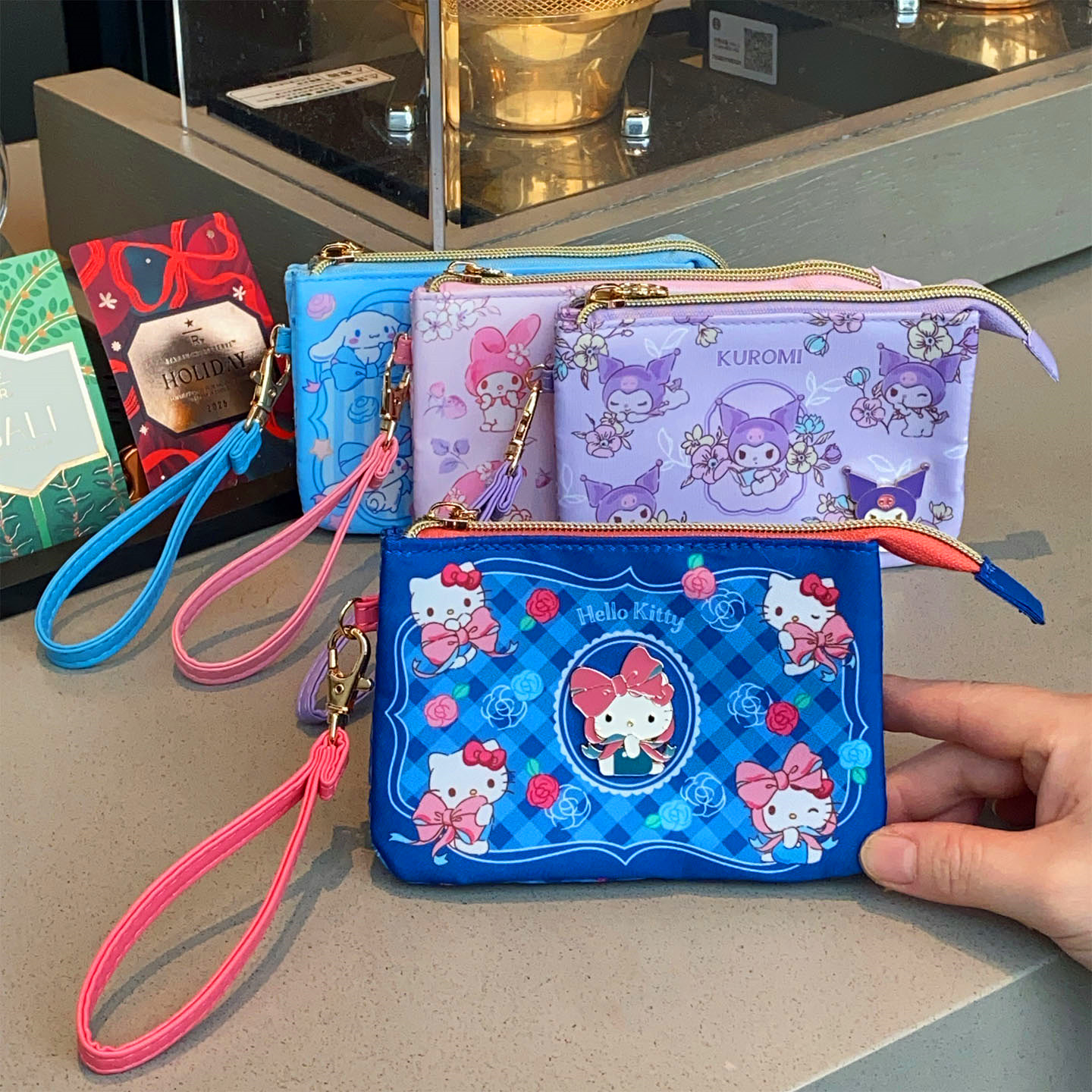 日系可爱卡通猫咪五层拉链包