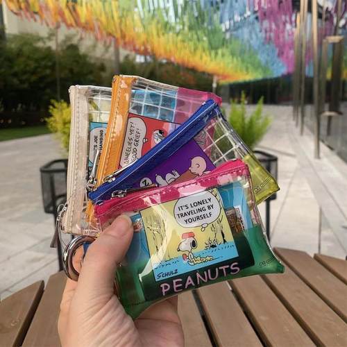 可挂网格pvc日系新款彩色口红包