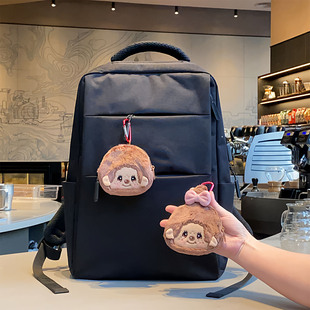 日系卡通小奇奇毛绒刺绣可爱包挂件便携耳机口红包钥匙包收纳挂包