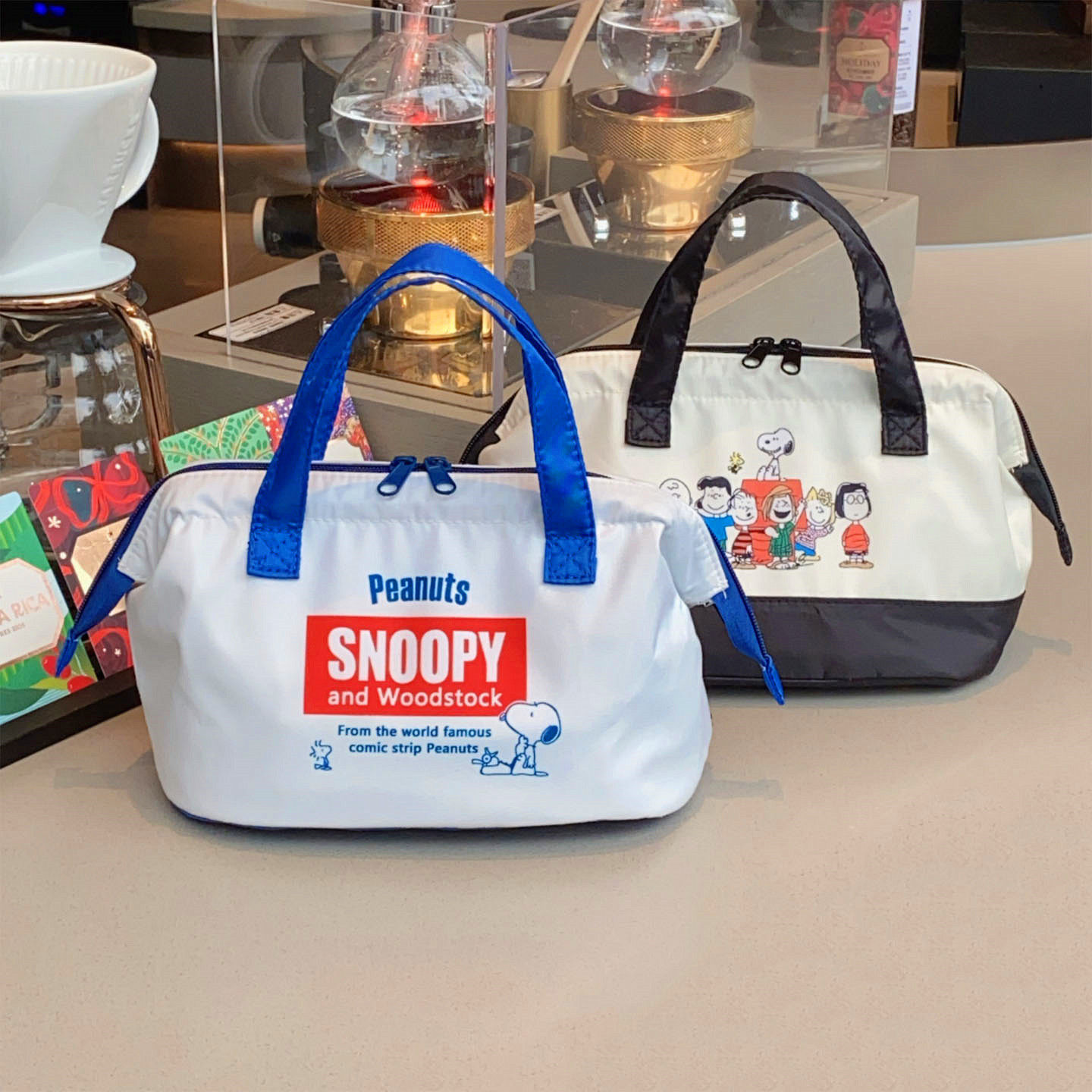 日系可爱史努比帆布手提保温袋上班通勤便当包学生卡通午餐带饭包