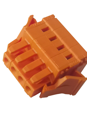 德国现货孔型4极连接器734-204/037-000阻燃4p橙色3.81mm接线端子
