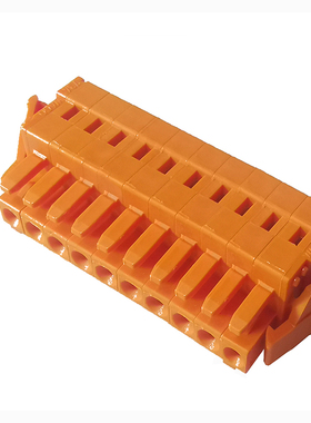 德国现货全新孔型10极连接器734-208/037-000接线端子橙色3.81mm