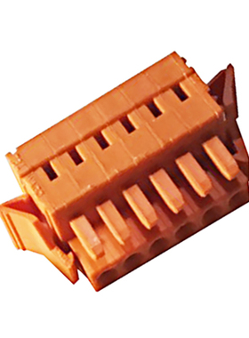 德国正品孔型6极连接器734-206/037-000阻燃6p橙色3.81mm接线端子