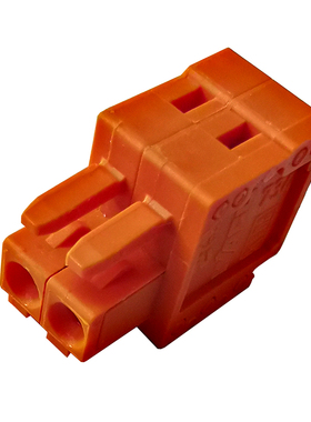 德国正品2极孔型连接器734-202阻燃2p橙色间距3.81mm接线端子插头