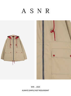 BRAID｜衣长66 连帽立领工装夹棉外套107AE