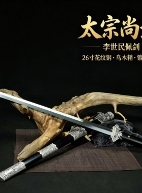 龙泉刀剑唐横刀花纹钢李世民佩剑太宗尚武剑从戎之剑收藏未开刃