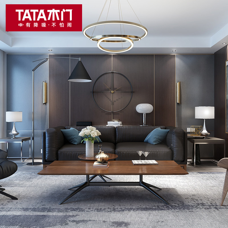 TATA木门定制卧室沙发电视客厅护墙板装饰轻奢1号油漆背景墙A/B款