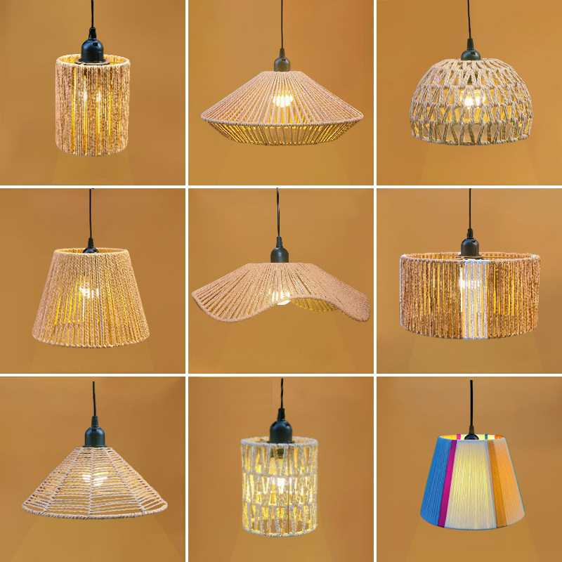 diy编织灯罩外壳台灯吊灯中式灯罩e27灯座民宿装饰灯具书房配件,家装灯饰光源,灯具配件,淘宝优惠券,粉丝福利购,淘宝优惠卷