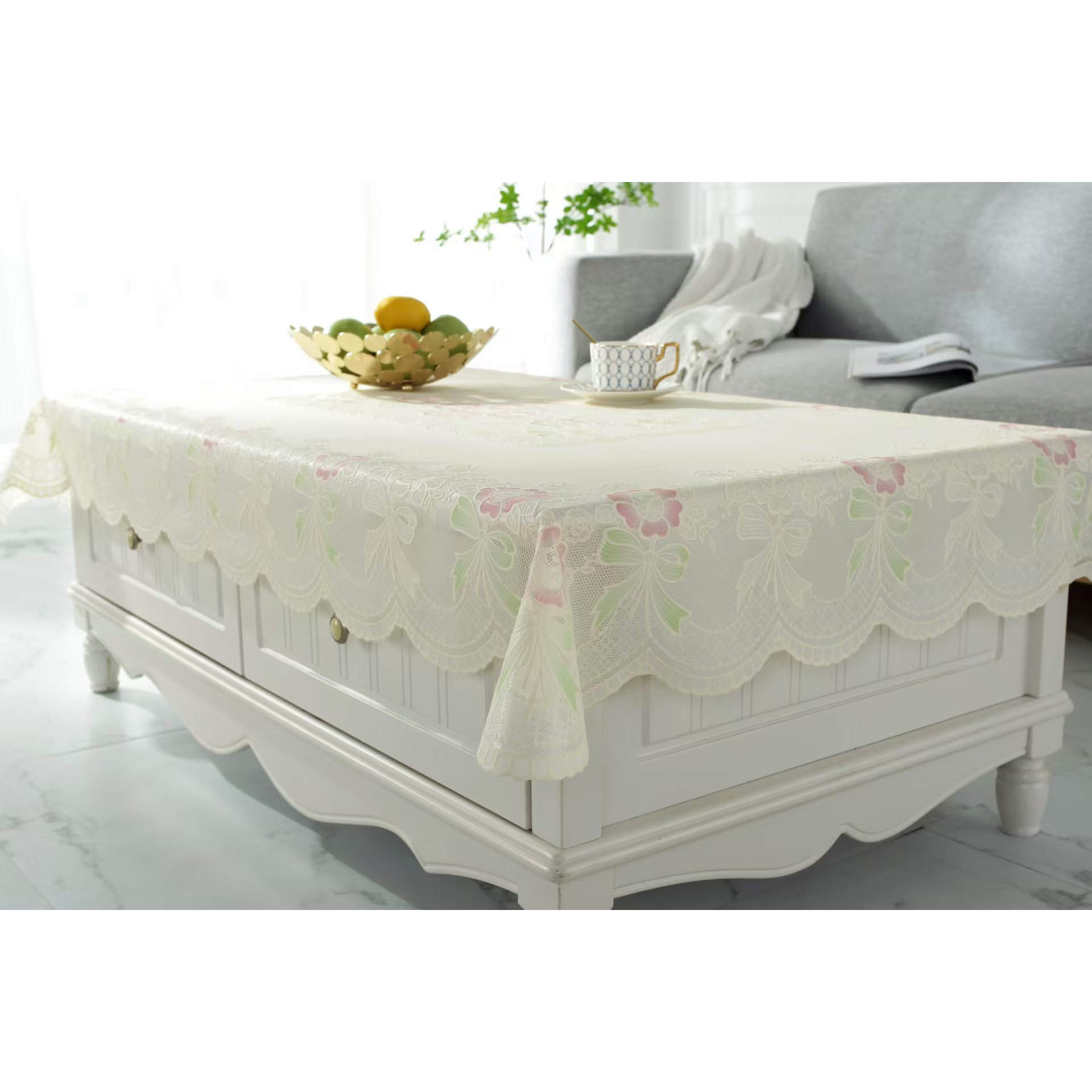 欧式PVC烫金塑料桌布防水防油防烫免洗茶几垫长方形餐垫野餐垫