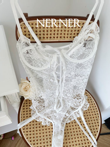 NERNER 白月光*绑带紧身连体衣性感纯欲高品质轻奢内搭配丝袜套装