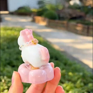 小馬转转可爱车载饰品办公室陶瓷摆件结晶釉创意送礼精致卡通潮流