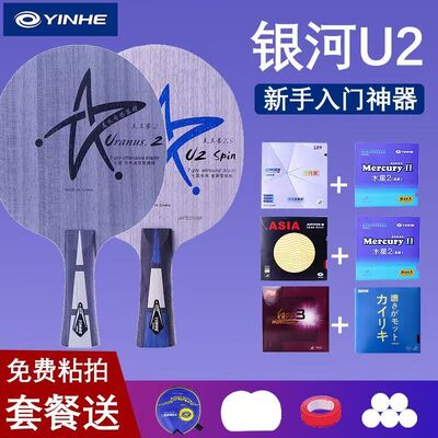 银河乒乓球拍u2su2纯木diy套餐狂