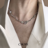 CS1OFR猫眼石项链白月光元 素男女小众设计轻奢气质配饰锁骨链饰品