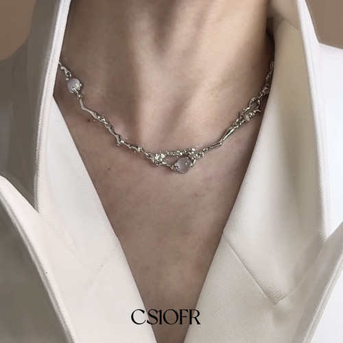 白月光元素项链小众可调节男女