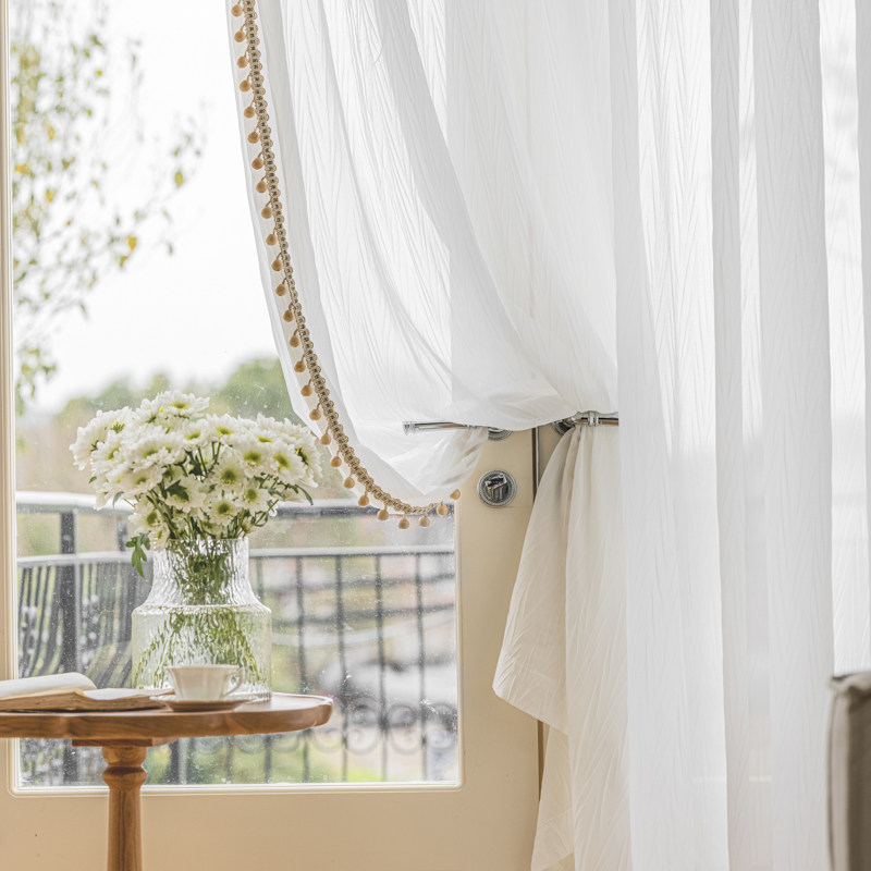 波纹点睛加工定制窗帘透光不透人燕尾纱纹理轻奢自然现代简约窗纱,居家布艺,定制窗帘,淘宝优惠券,粉丝福利购,淘宝优惠卷