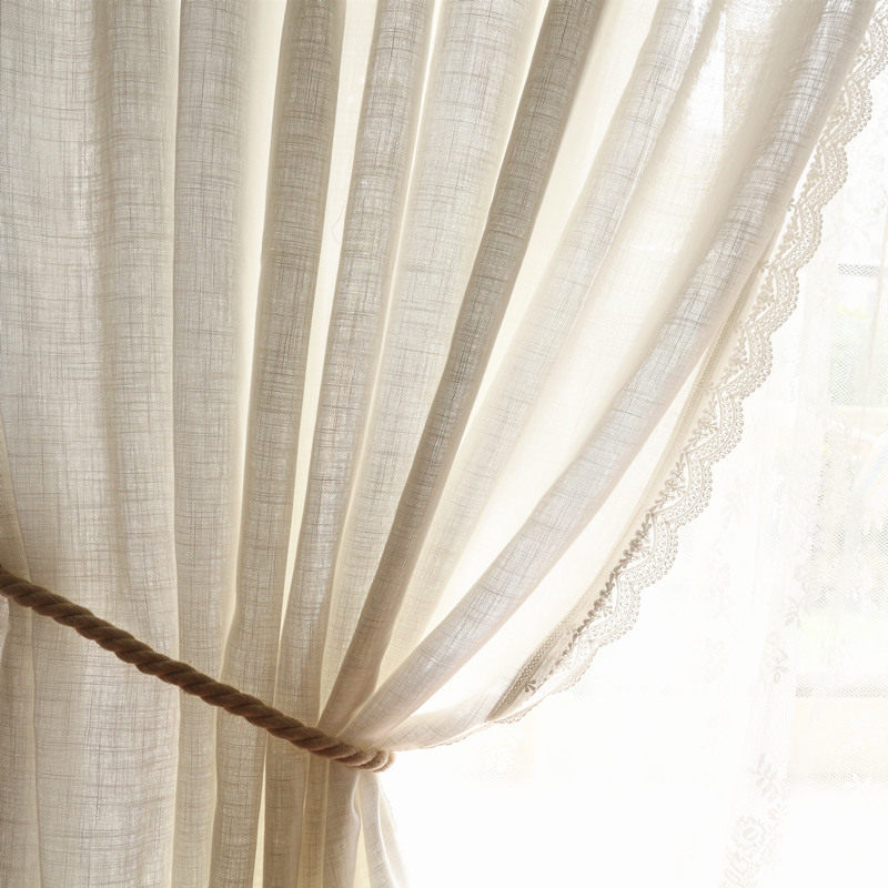 【净白】点睛加厚透光不透人日系简约现代棉麻亚麻客厅卧室窗纱帘,居家布艺,定制窗帘,淘宝优惠券,粉丝福利购,淘宝优惠卷